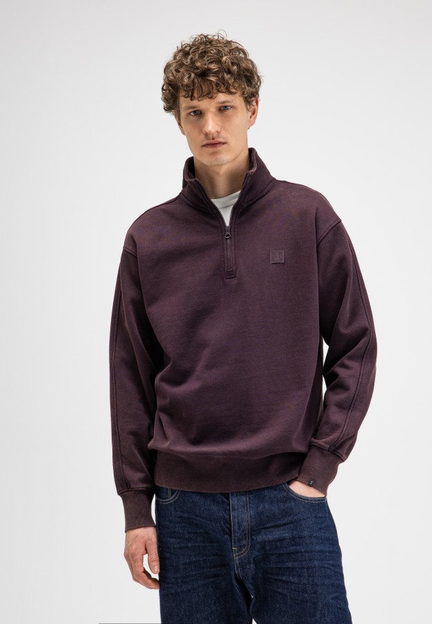 Afbeelding van Army Sweat Half Zip - M2623005 Pascha Purple 845 - Heren Sweater -  Butcher of Blue